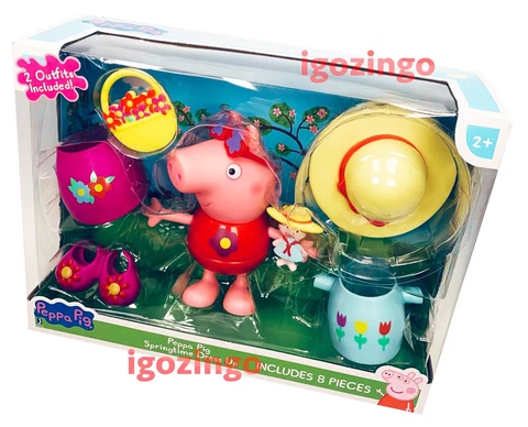 Peppa Pig Springtime Dress Up Play Set 2 outfits 8 Pieces Playset Dolls - NEW!!! Cover