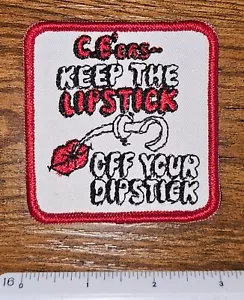 Vintage SB Radio Operator Spoof Joke Lipstick Off Your Dipstick Patch - Picture 1 of 1