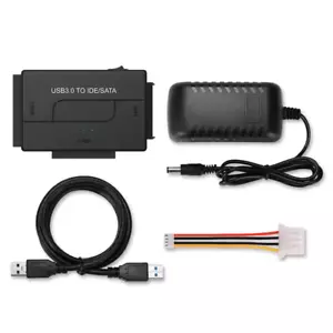Adapter USB 3.0 auf SATA IDE 2.5" 3.5" HDD SSD Festplatte CD DVD ROM + Netzteil - Bild 1 von 4