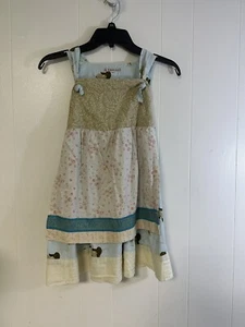 Plaine Dane Girls Small Pinafore Dress Horses Roses Layered - Picture 1 of 7
