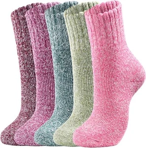 Nimalpal Wool Socks 5 Pairs - for Women Boot Soft Crew...  - Picture 1 of 7