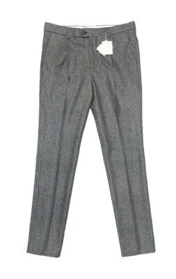 Pantalones para hombre Brunello Cucinelli talla 34 50 plisados a cuadros lana ajuste ocio $1,595 Foto 1 de 4