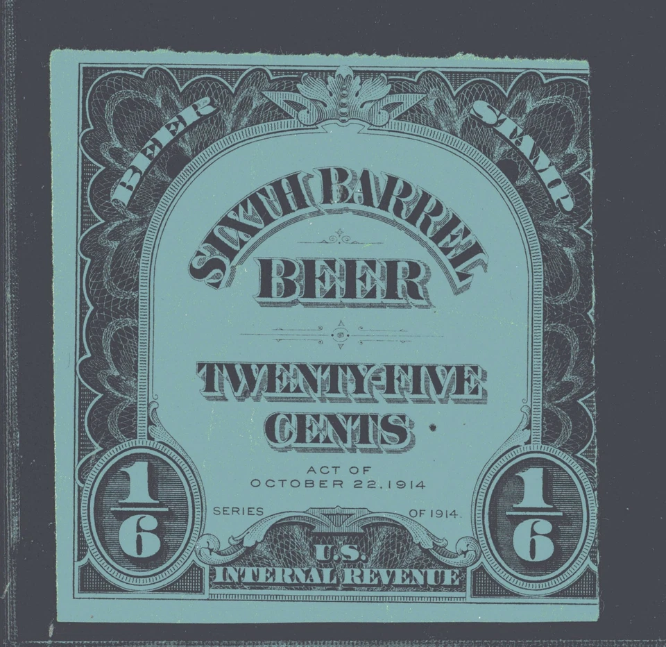 1914 US REA107 Mint Unused Blue 25cents 1/6 barrel Pinhole Excellent condition^ - Image 1 of 3