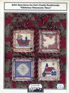 Tabla de punto de cruz - Aguja cuna de gato - Adornos de Navidad tres - Imagen 1 de 2