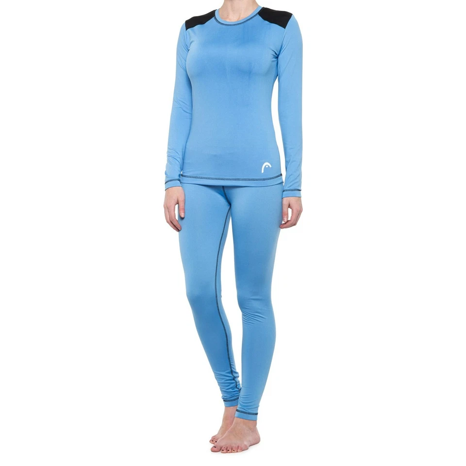 CONJUNTO DE CALÇAS E CAMISAS LEGGINGS FEMININAS HEAD forradas de lã 2 peças camada base tamanho GRANDE NOVO - Imagem 1 de 4