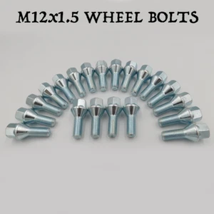 M12x1.5, 26mm Wheel Bolts (Silver) x 20 For BMW E12 E28 E34 E39 E60 E61 - Picture 1 of 5