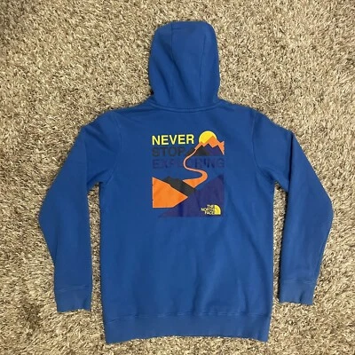 Moletom com capuz azul The North Face masculino Youth XL (18/20) Never Stop Exploring - Imagem 1 de 4