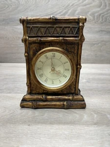 "Reloj manto resina bambú estilo asiático pintura bronceada 7"" cuarzo" - Imagen 1 de 10