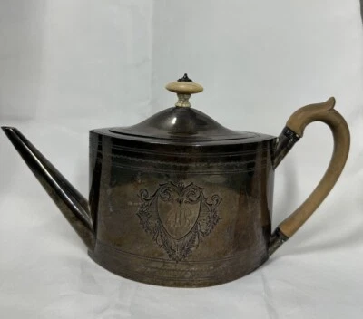 Tetera antigua de plata esterlina Jorge III sello de Londres de 1792 - Henry Aldridge Foto 1 de 4