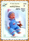1 DOLLS KNITTING PATTERN  258 for Baby born or 16"/17" doll.A Val Young pattern