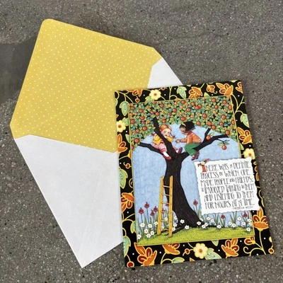 Mary Engelbreit +  Rebecca West colorful Friends note Cards Set of 3 - Image 1 of 4