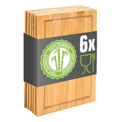 6er Set: Frühstücksbrettchen Holz 22x15 Brotzeitbretter Kleine Schneidebretter - Bild 1 von 4