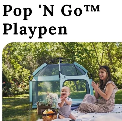 原始设备制造商 California Beach Co POP 'N GO 婴儿围栏 - 室内和室外围栏 灰色 — 第 1/4 张图片