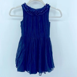J. Crew CREWCUTS 100% silk chiffon fit & flares sleeveless ruffle neck dress 7 - Picture 1 of 5