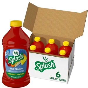 V8 Splash Fruit Medley Flavored Juice Beverage, 64 fl oz 64 Fl Oz (Pack of 6)  - Picture 1 of 7