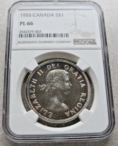 1955 Canada Silver $1 NGC PL66 - Picture 1 of 4