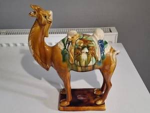 Vintage 12" Chinese Tang Sancai Ceramic Camel Sculpture - Picture 1 of 19