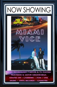 Miami Vice Stylish TV Show Don Johnson Poster Canvas Repro 30 x45 cm Free Post - Picture 1 of 7