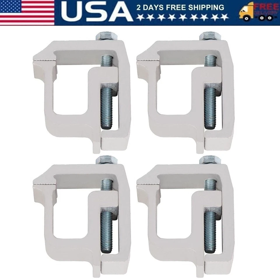 4 PCS Silver Truck Cap Topper Camper Shell Mounting Clamps Heavy Duty Aluminum Foto 1 de 4