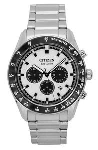 Citizen Eco-Drive Chronograph Stainless Steel White Dial CA4674-58A Men's Watch - Picture 1 of 4