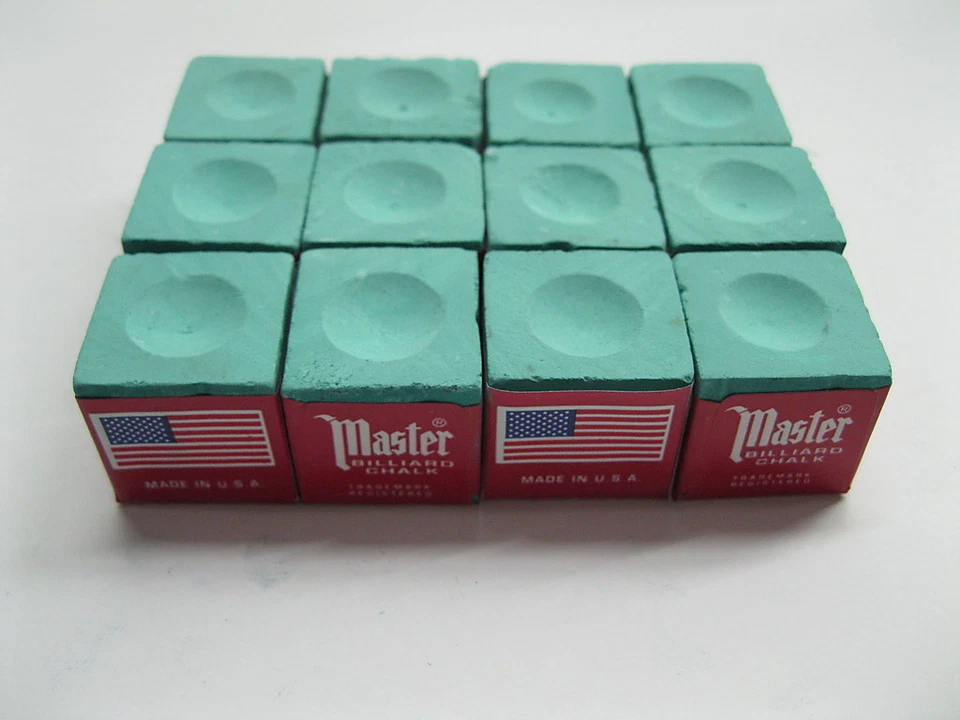 NEW Master Chalk GREEN ( 12 pieces ) Billiard Pool Table One Dozen