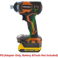 1x Dewalt 20V MAX XR Li-Ion Battery To Ridgid 18V Cordless Impact Tools Adapter