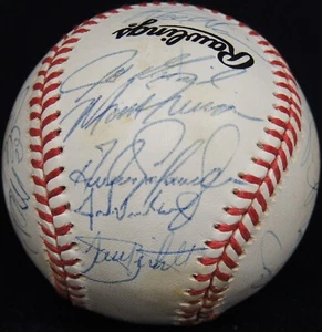 1994 COLORADO ROCKIES Team-SIGNED Baseball PSA/DNA LOA #AN05022 (Weiss &Girardi) - Picture 1 of 10