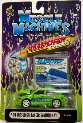 Muscle Machines 2003 Import Tuner ‘01 Mitsubishi Lancer Evolution VII Green - Image 1 of 2