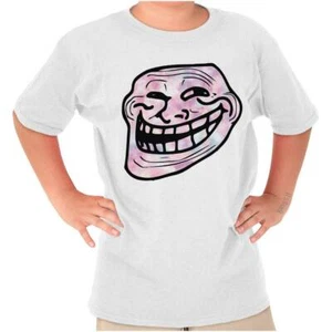 Troll Face Funny Colorful Internet Meme Youth Crewneck T Shirts Boy or Girl - Picture 1 of 8