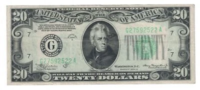 🇺🇸 ** 1934 A $20 DOLLARS CHICAGO ILLINOIS FR 2055-Gm 🇺🇸🇺🇸 **  (MULE) - Image 1 of 2