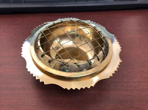 BRASS INCENSE BURNER CONE STICK POWDER RESIN CHARCOAL - Picture 1 of 6