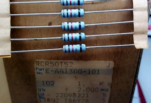 1k resistors koa japan (50pcs) 102  1kohm - Picture 1 of 2