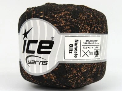 Пряжа Namaste Glitz Ribbon 81392 черная медная металлическая пряжа для льда 50 г 50 лет полный привод 1/4 дюйма - Изображение 1 из 3