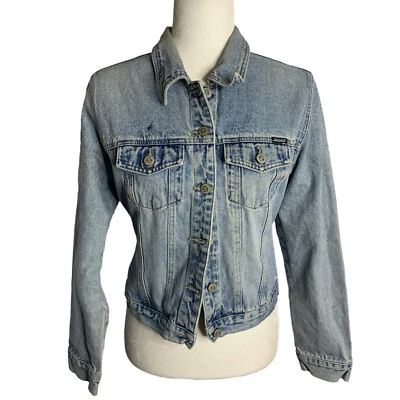 Vintage 90s Squeeze Denim Jean Jacket Womens Size Medium Blue Stephen Hardy - Image 1 of 4