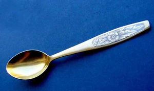 Wunderschöner Teelöffel Löffel Russland Niello Северная Чернь 875er Silber C34 - Picture 1 of 7