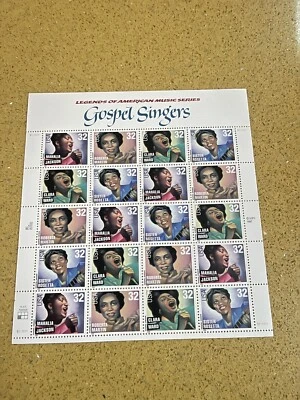 3216-3219   Gospel Singers   MNH 32 cent sheet of 20 , Issued In 1998. - Image 1 of 4