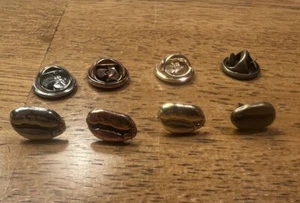 Coffee Bean Lapel Lanyard Pin Novelty Set Of 4 Bronze, Copper, Silver, Gold - Picture 1 of 2