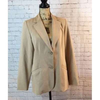 NWT Dialogue Classics Tan Blazer Jacket 2 Buttons Small/Medium - Image 1 of 4