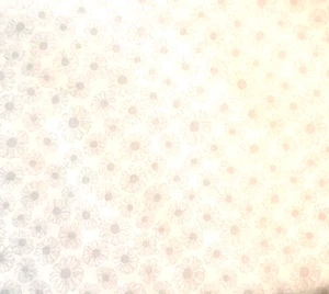 Grey Micro Floral on White Small Print 3/4 Yard 44" wide 100% Cotton Fabric - Picture 1 of 2