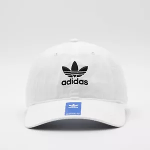 Adidas Originals Men's Relaxed Adjustable Strap Back Hat White/Black One Size - Picture 1 of 5