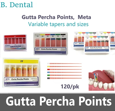 GUTTA PERCHA POINTS Taper 0.4 or 0.6, or Standart Taper, All Sizes Dental Meta  - Image 1 of 2