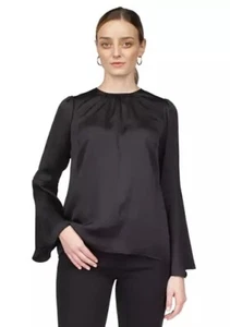 Michael Kors Women's Bell Sleeve Top, Black Medium - Picture 1 of 4