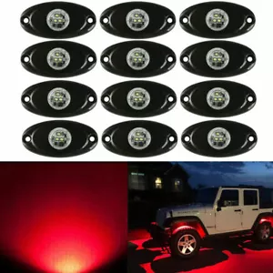 12x 9W Red CREE LED Rock Light for JEEP Offroad Truck 4X4 Under Body Trail Light - Picture 1 of 11