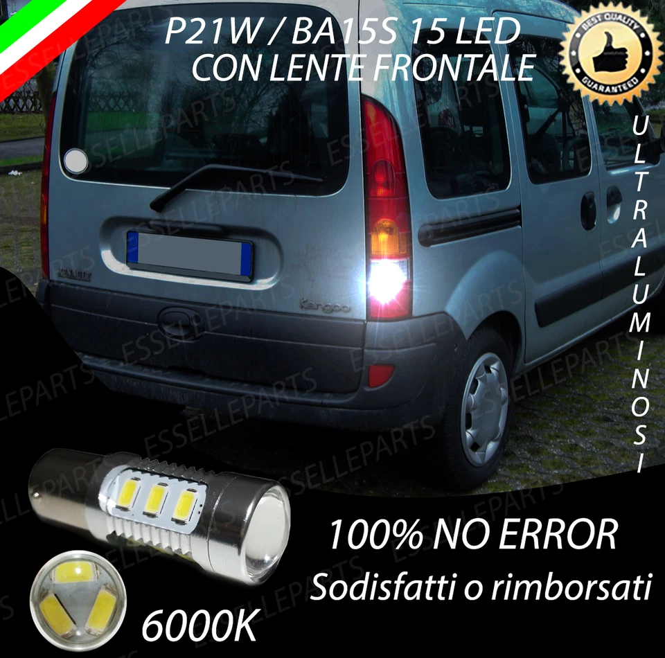 LAMPADA RETROMARCIA 15 LED P21W BA15S CANBUS RENAULT KANGOO I NO AVARIA 6000K - Immagine 1 di 1
