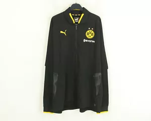 Dortmund Borussia PUMA Herren UK 2XL US Fußball Trainingsanzug Jacke Schwarz Zip - Bild 1 von 6