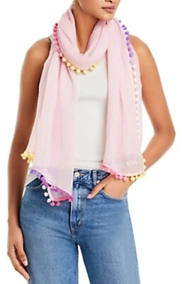 Echo Gumball Pompom Wrap Scarf, Candy Pink, 29"W x 74"L, New MSRP $54 - Image 1 of 4