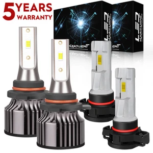 For 2014 2015 GMC Sierra 1500 6000K 9012 LED Headlight 5202 Fog Light Bulb V25QC - Picture 1 of 16