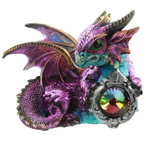 Purple Enchanted Dragon Crystal Protector Decorative Ornament Gift Present - Picture 1 of 8