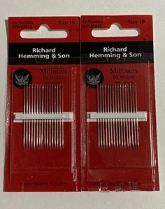 Richard Hemming & Son Size 10 Sharps Hand Sewing Needles 2 pk - Picture 1 of 3