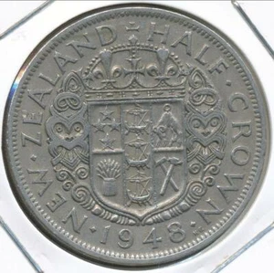 New Zealand 1948 1/2 Crown George VI - Very Fine - Bild 1 von 3